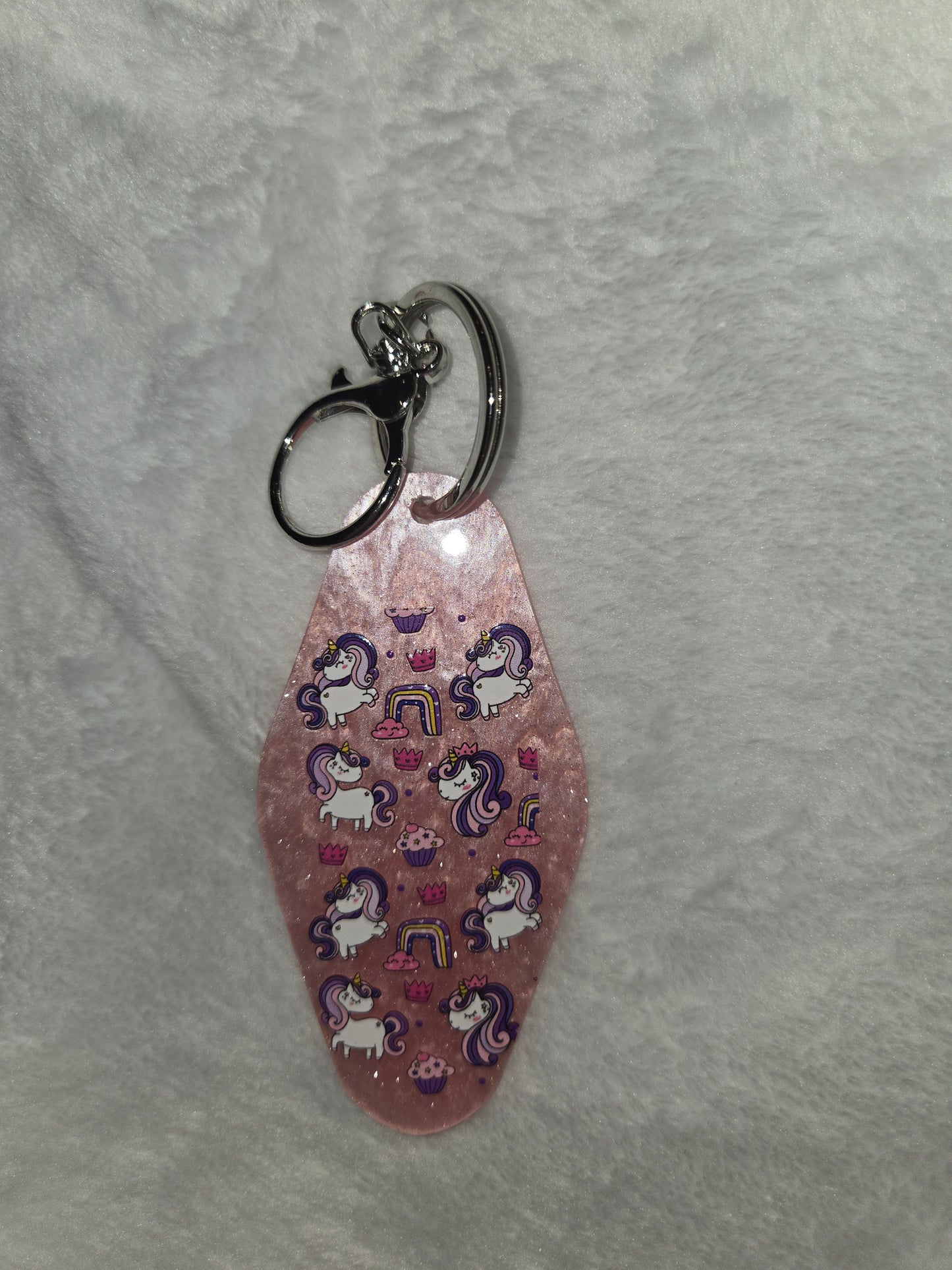 Hotel Keychain swirl or glitter colored