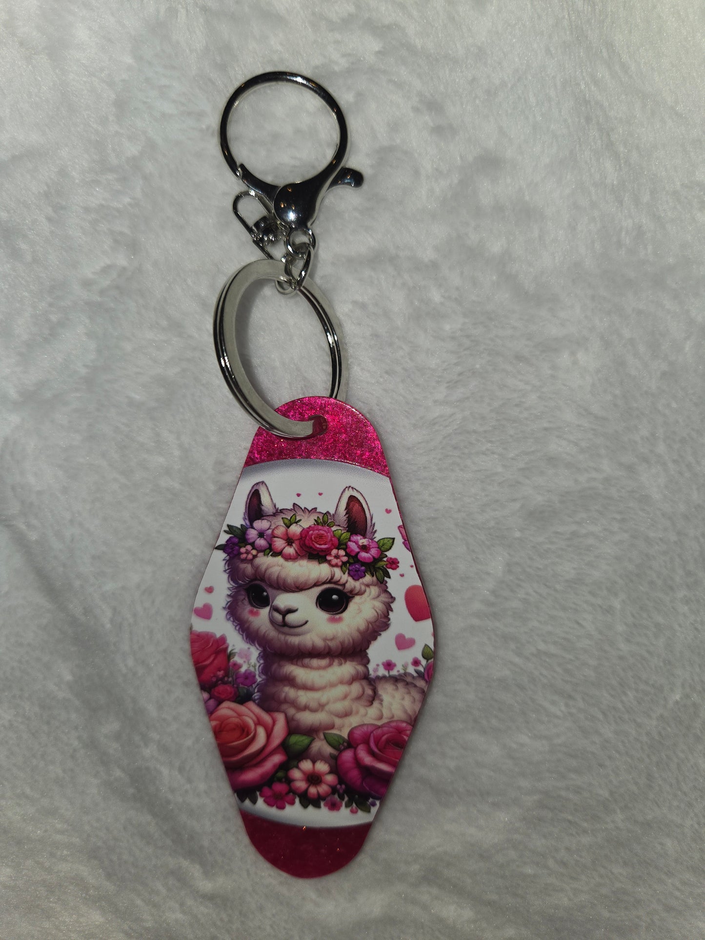 Hotel Keychain swirl or glitter colored