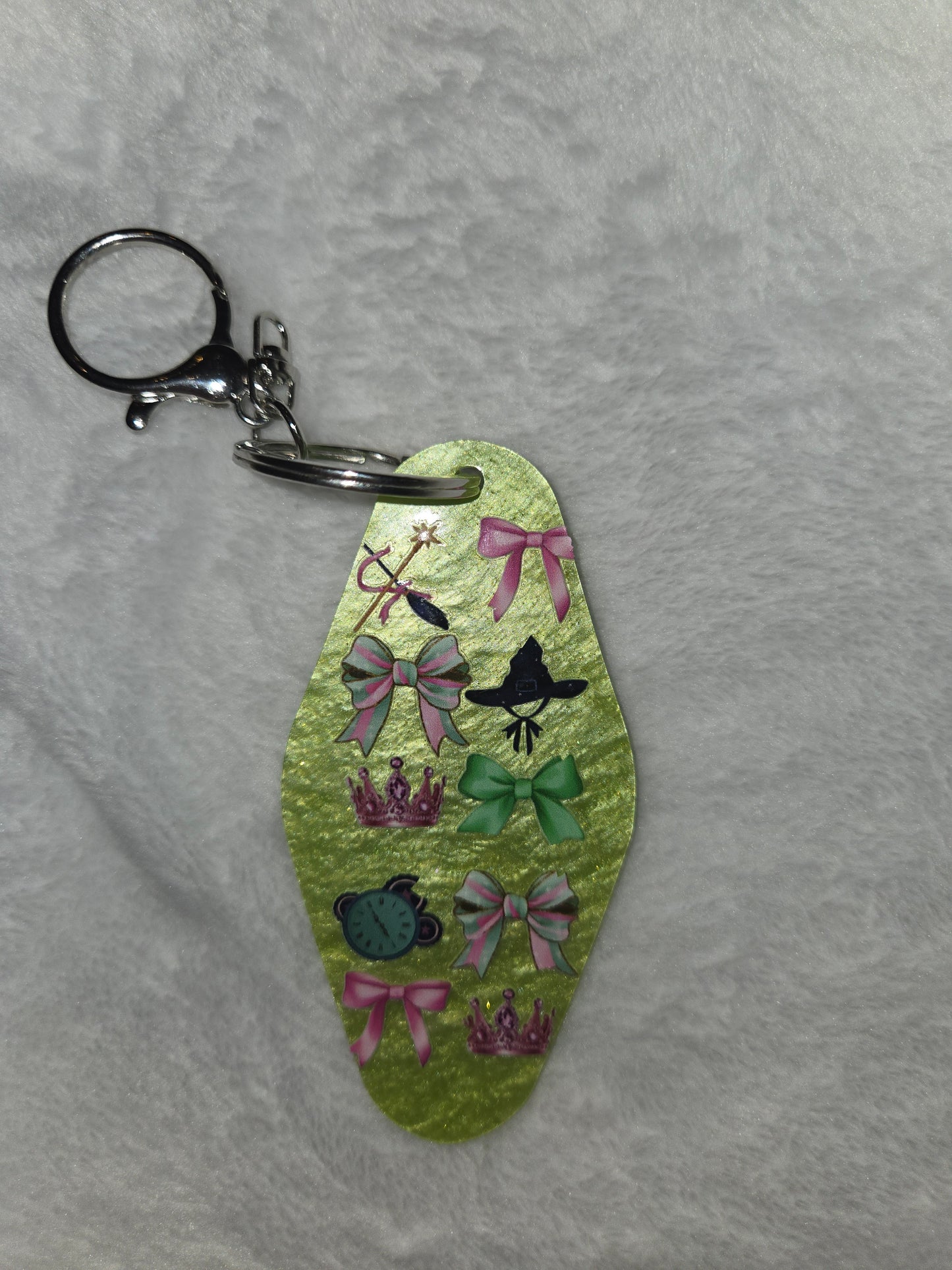 Hotel Keychain swirl or glitter colored