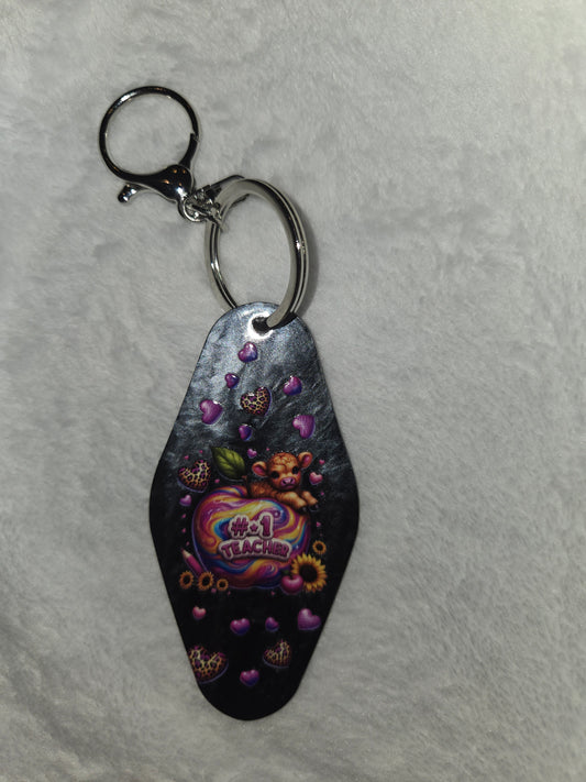 Hotel Keychain swirl or glitter colored